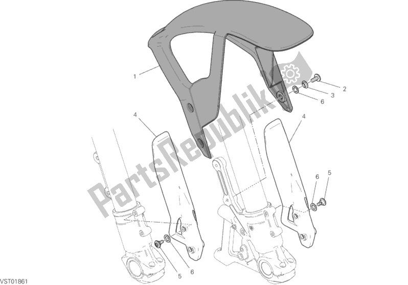 All parts for the Front Mudguard of the Ducati Scrambler Icon Thailand 803 2020